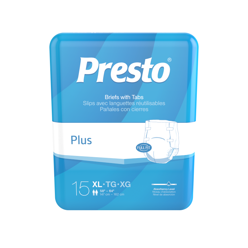 Presto Breathable Brief, Value Plus Absorbency, X-large, 58"-64"