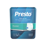 Presto Moderate Absorbency Incontinence Brief, Breathable, Large, 45" To 58" Waist, Blue