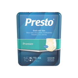 Presto Moderate Absorbency Incontinence Brief, Breathable, Xl, 58" To 64" Waist, Beige