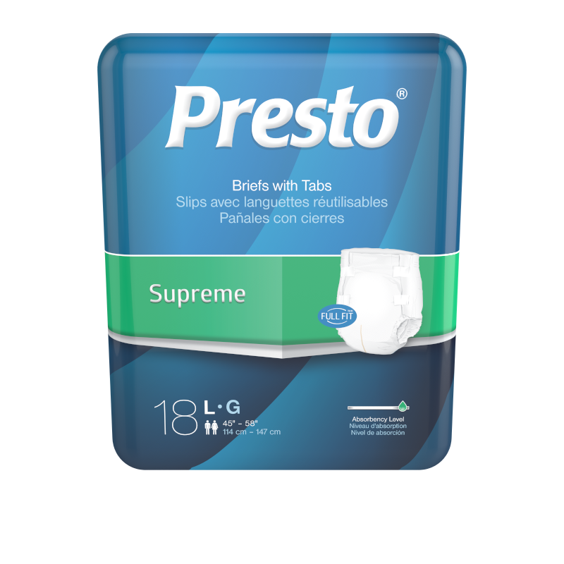Presto Supreme Brief, Large, Unisex, 45"-58"