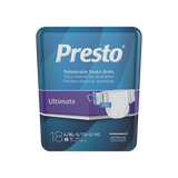 Presto Ultimate Stretch Incontinence Brief, Large - Xl, 18 Pack - 48" - 66"