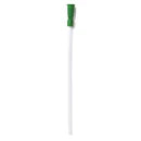 Sterile intermittent catheter with green connector for medical use on white background