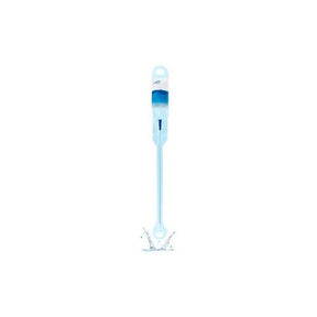 Blue long-handled cleaning brush with splash effect, designed for medical supplies cleaning.