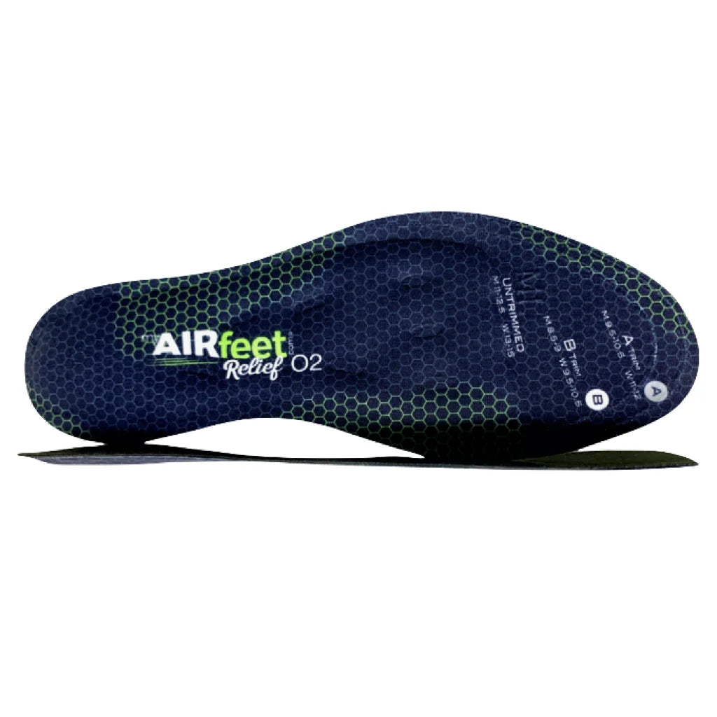 AIRfeet Relief O2 massaging insole with hexagon pattern for foot pain relief