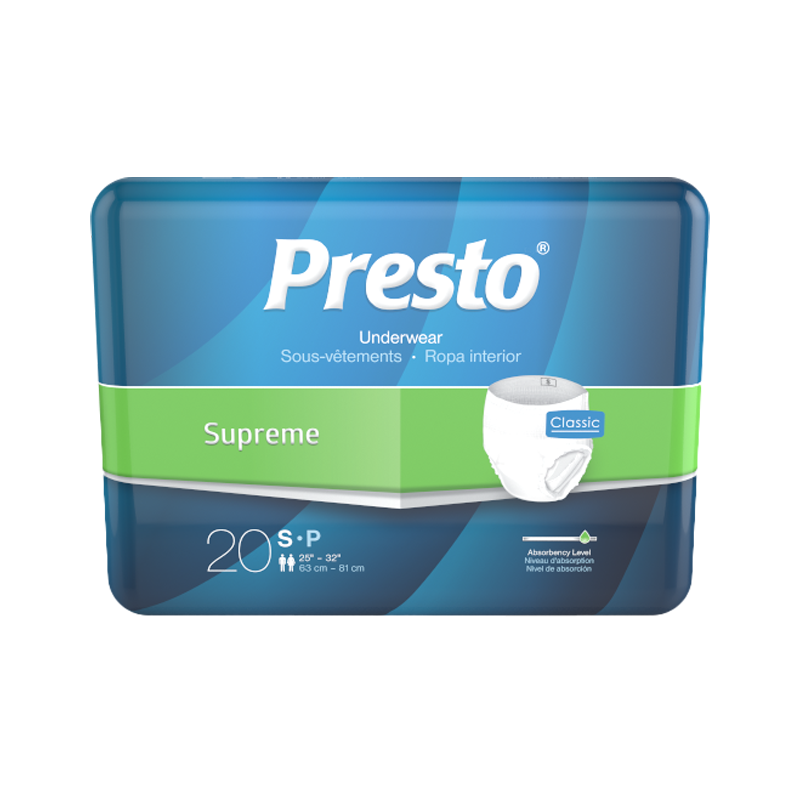 Presto Supreme Classic Protective Underwear Small 22" - 36" Maximum Absorbency