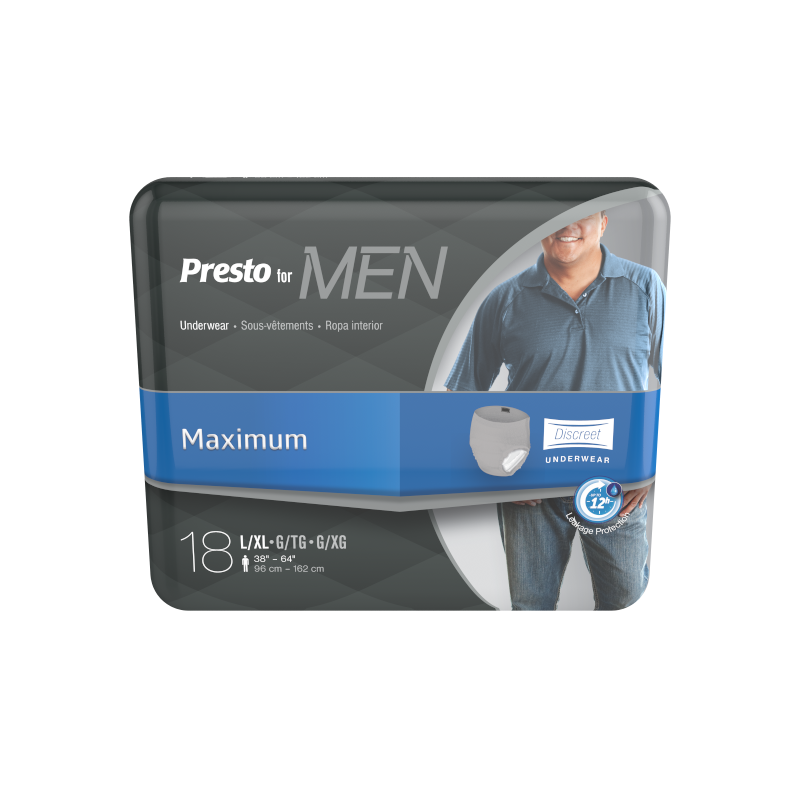 Presto Discreet Underwear, Large, Unisex, 44" - 58"