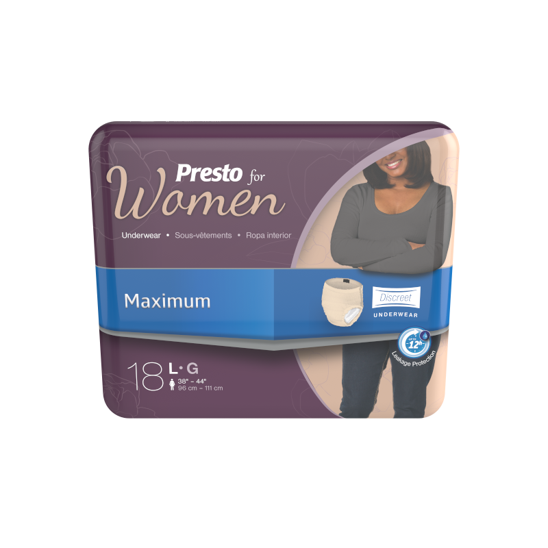Presto Discreet Underwear, Large, Unisex, 44" - 58"