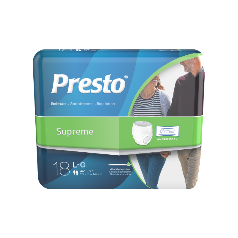 Presto Discreet Underwear, Large, Unisex, 44" - 58"