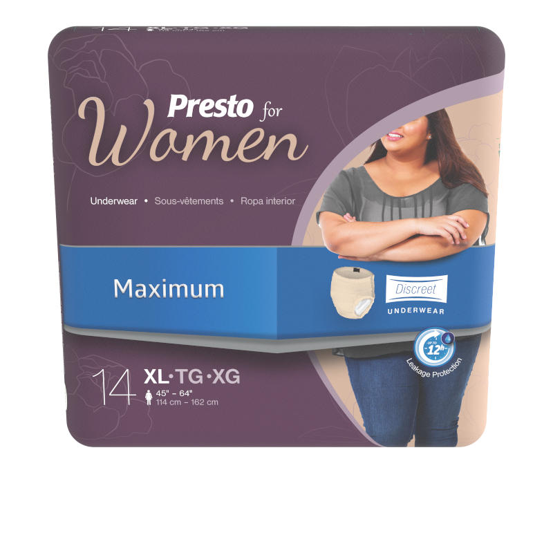 Presto Discreet Underwear, X-large, Unisex, 58" - 68"