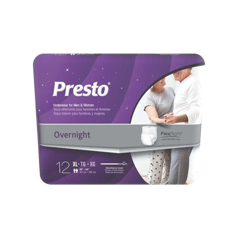 Presto Flexright Protective Underwear X-large 48" - 64" Overnight