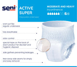 SENI ACTIVE SUPER PULL UP UNDERWEAR X-LARGE- 47"-63"