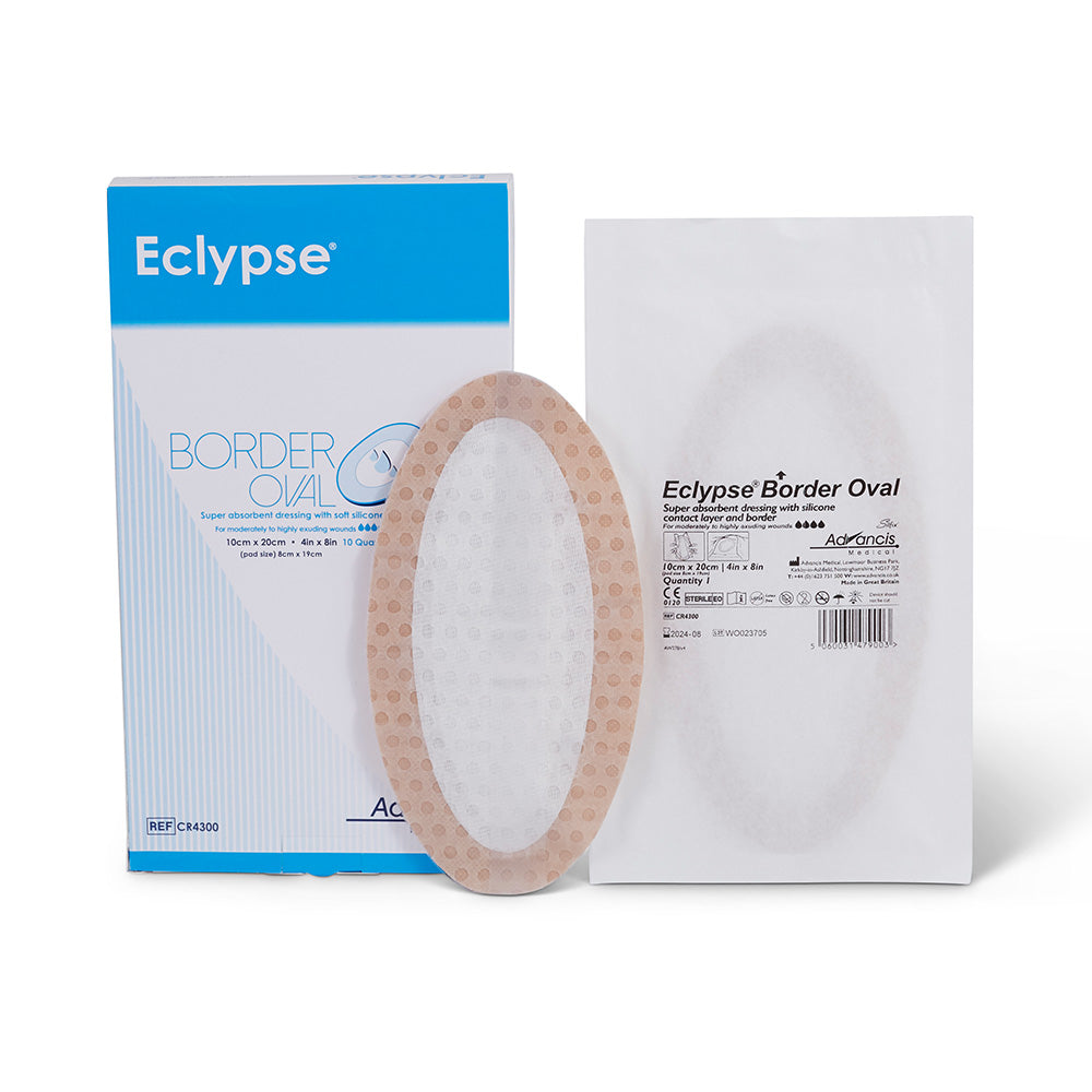 Eclypse Border Oval Super Absorbent Dressing, 8" X 12"