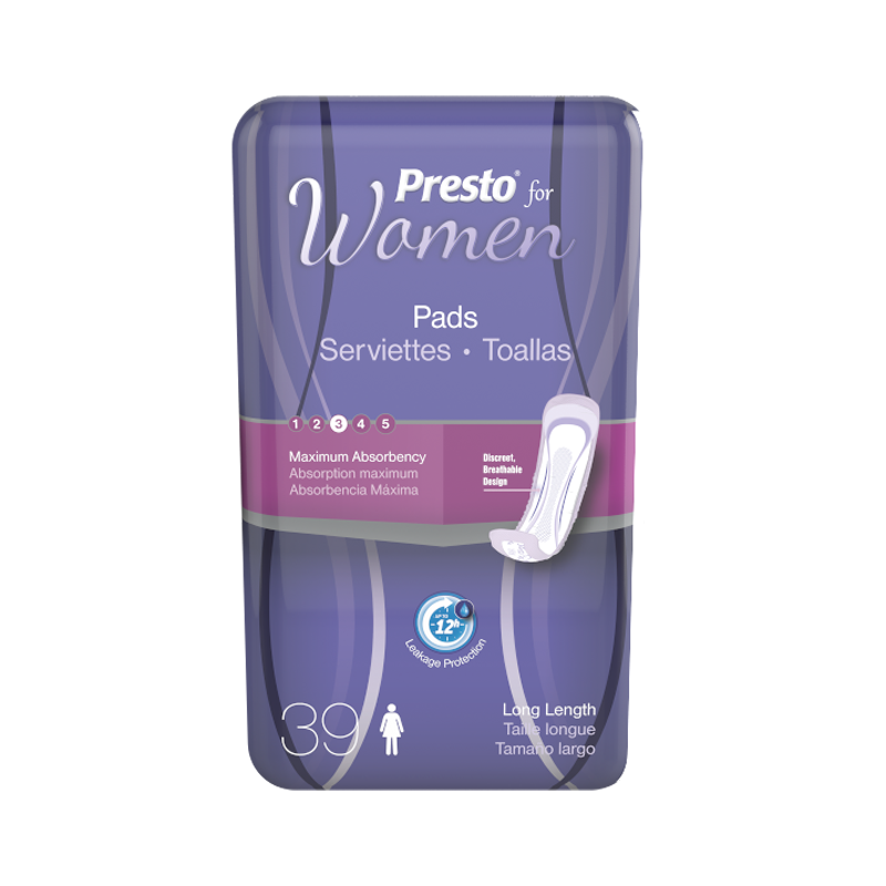 Presto Pads, Maximum Long Absorbency, 14" Long
