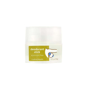 Aluminum free deodorant stick 0.5 oz by Cardinal Health in clear plastic container