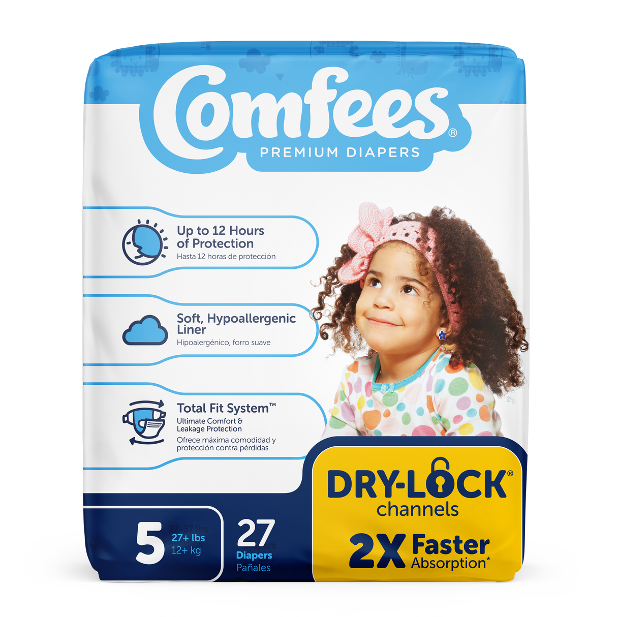 Comfees Baby Diapers, Size 5