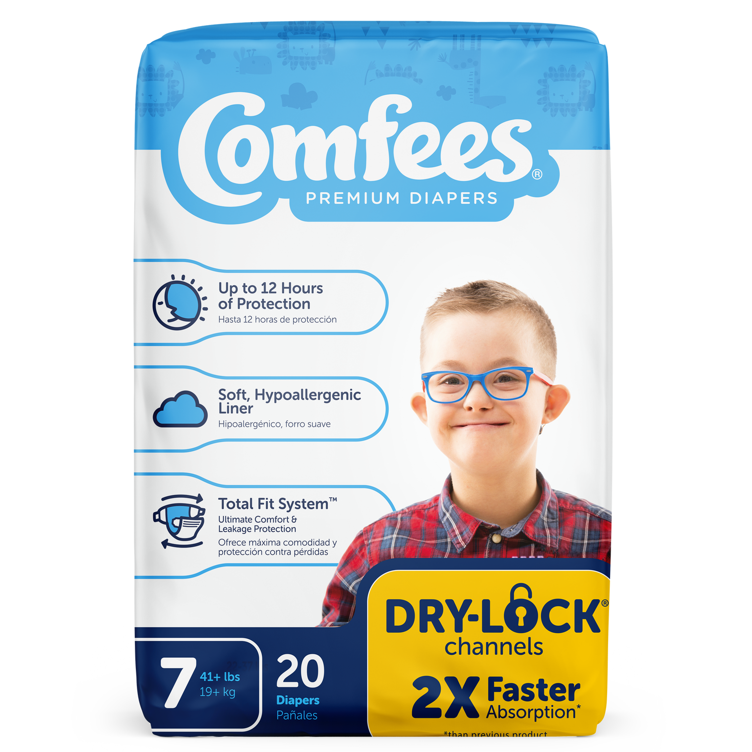 Comfees Baby Diapers, Size 7
