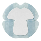 Hydrocolloid adhesive medical dressing with a unique cut-out shape for secure wound care