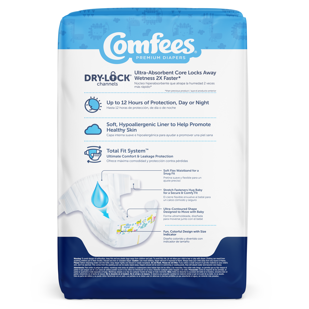 Comfees Baby Diapers, Size 2
