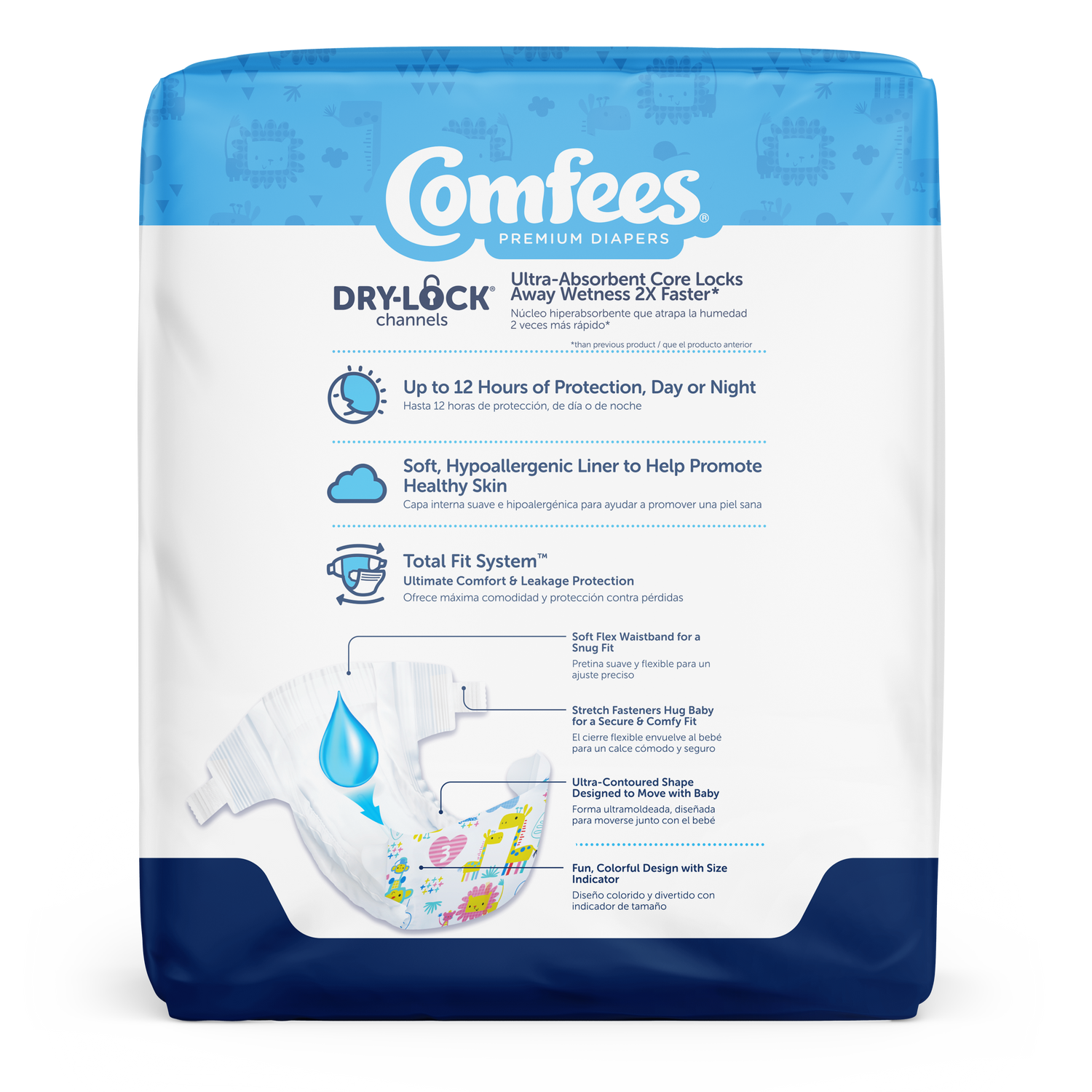 Comfees Baby Diapers, Size 3