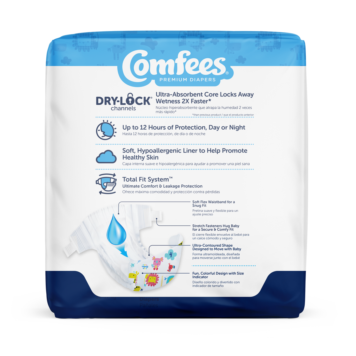 Comfees Baby Diapers, Size 4