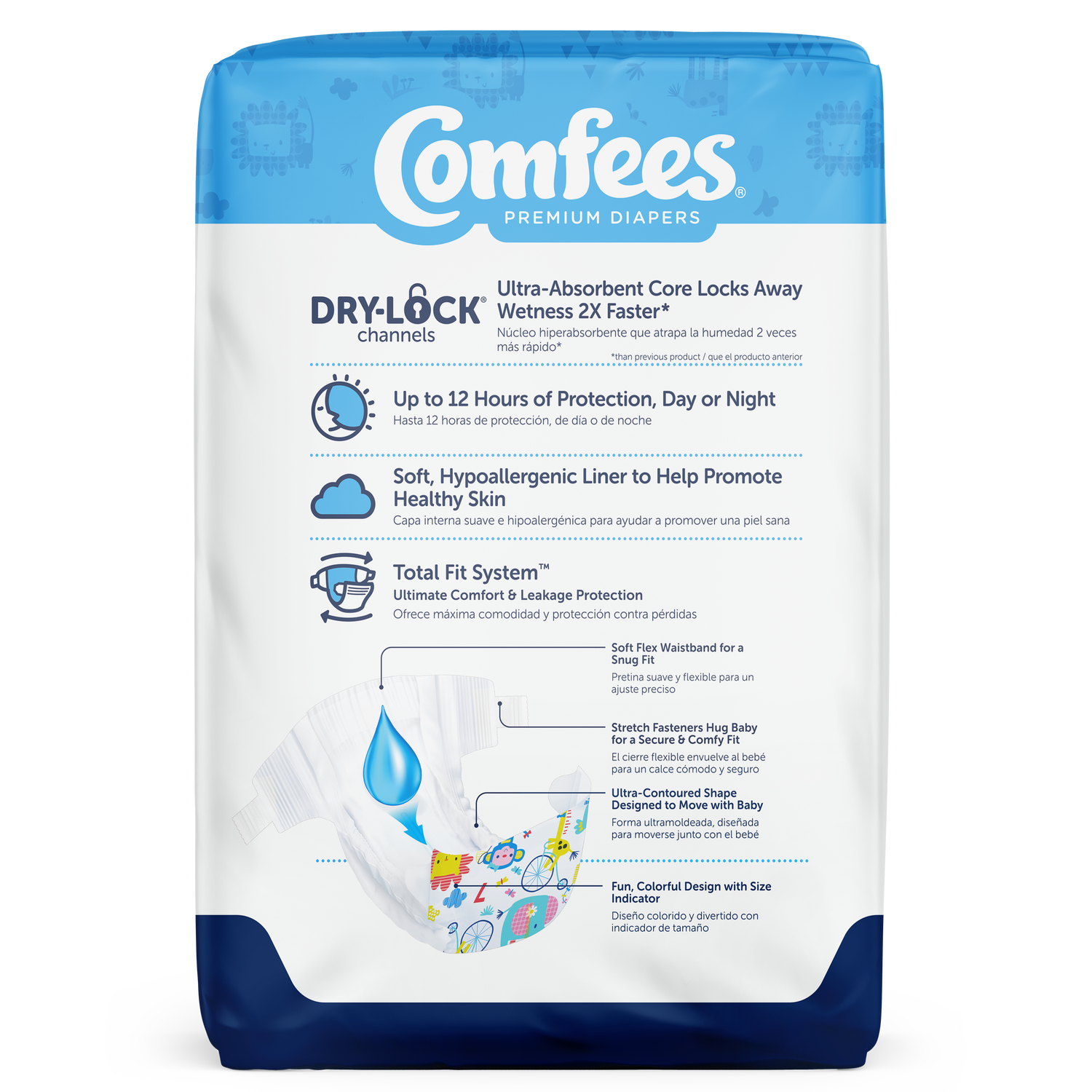 Comfees Baby Diapers, Size 7