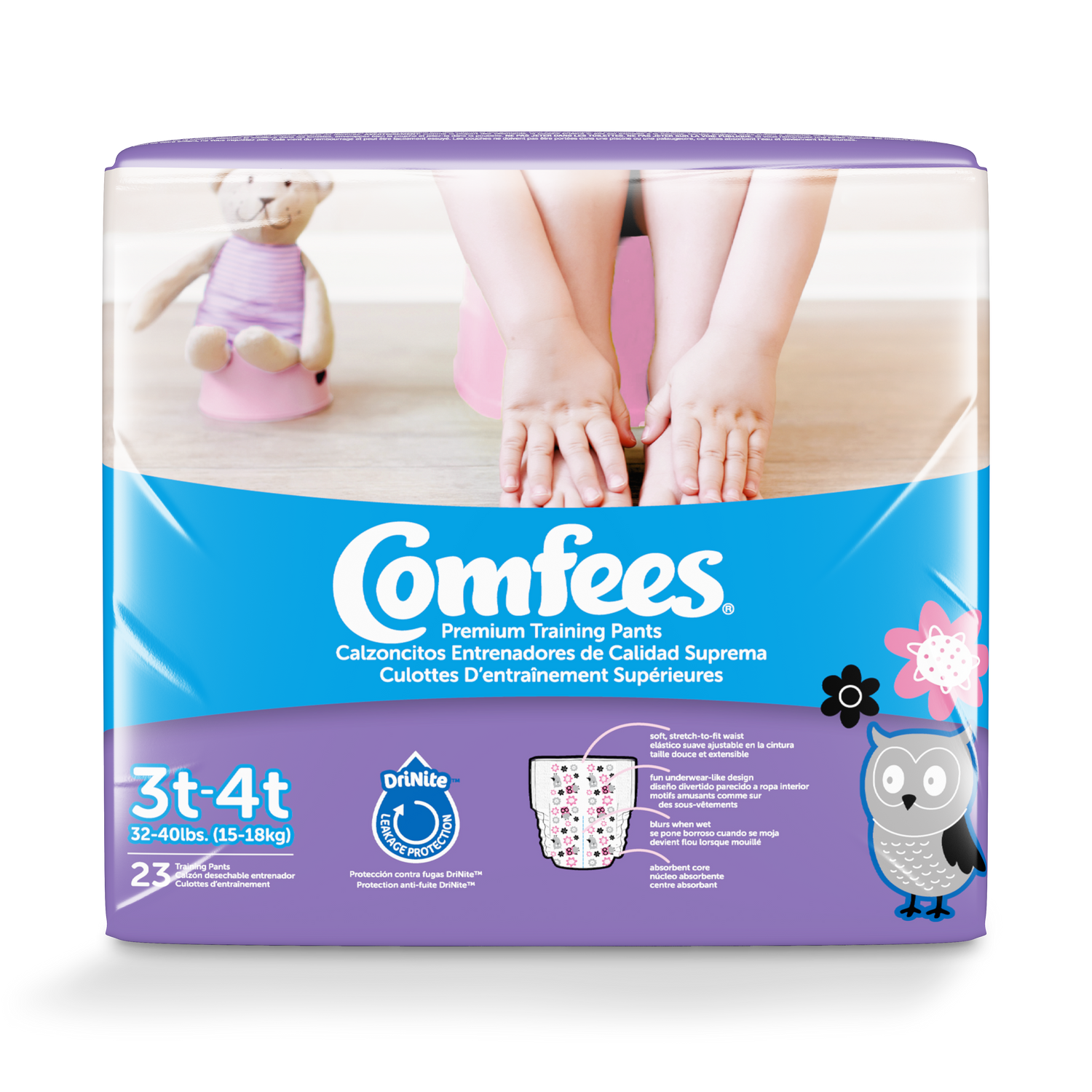 Comfees Training Pants Girls, 3T/4T
