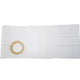 white ostomy belt pad with beige circular opening, medical supply for stoma care