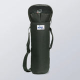 Black D size oxygen tank shoulder bag with mesh pocket and adjustable strap