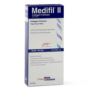 Medifil II collagen particles medical supply box for wound care, five vials, 1g each