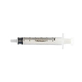 Sterile Monoject medical syringe with clear barrel and measurement marks on white background
