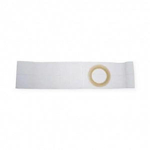 White medical adhesive dressing with centered transparent ring, used for wound care