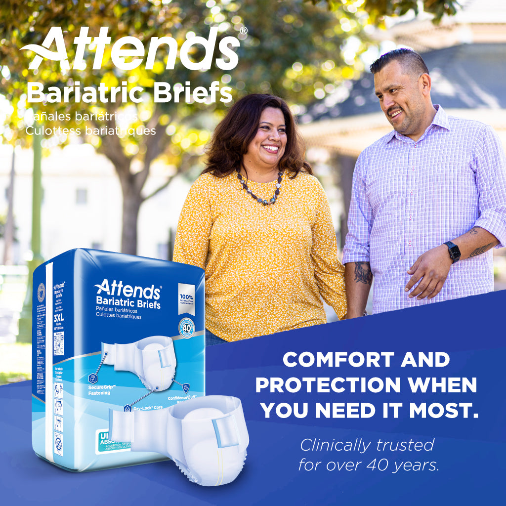 Attends Bariatric Brief, Ultimate Absorbency, 3XL, Up to 85"