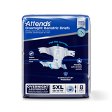 Attends Overnight Bariatric Briefs, 5XL, Up to 115"