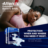 Attends Overnight Bariatric Briefs, 5XL, Up to 115"