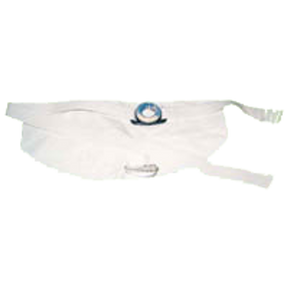 White medical eye patch with adjustable straps for chronic condition care