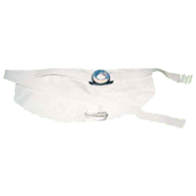 White medical eye patch with adjustable straps for chronic condition care