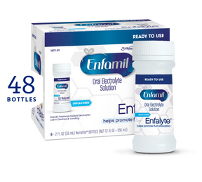 Enfamil Enfalyte oral electrolyte solution 2oz bottles pack, unflavored, 48 count