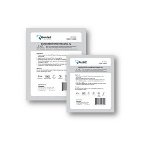 Gentell bordered foam dressing Ag wound care packaging for chronic wound management