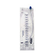 Sterile medical urine collection bag with graduated volume markings and drainage tube