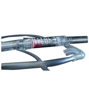 Clear medical oxygen tubing with built-in flow meter and nasal cannula