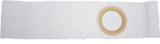 White ostomy barrier strip with central adhesive opening for medical stoma care