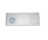 Flat panel medical abdominal belt with center circular opening, white mesh support