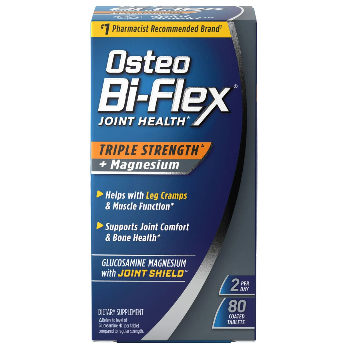 Osteo Bi-Flex Triple Strength Magnesium dietary supplement box, 80 coated tablets for joint health