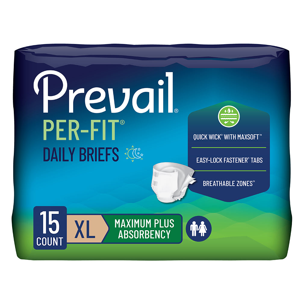 Prevail Per-Fit Incontinence Maximum Absorbency Adult Briefs, Extra Large