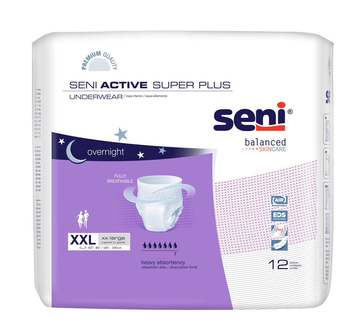 SENI ACTIVE SUPER PLUS PULL UP UNDERWEAR XX-LARGE- 62"-80"
