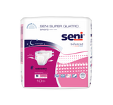 Unisex Adult Incontinence Brief Seni® Super Quatro Medium Disposable Heavy Absorbency- 30"-43"