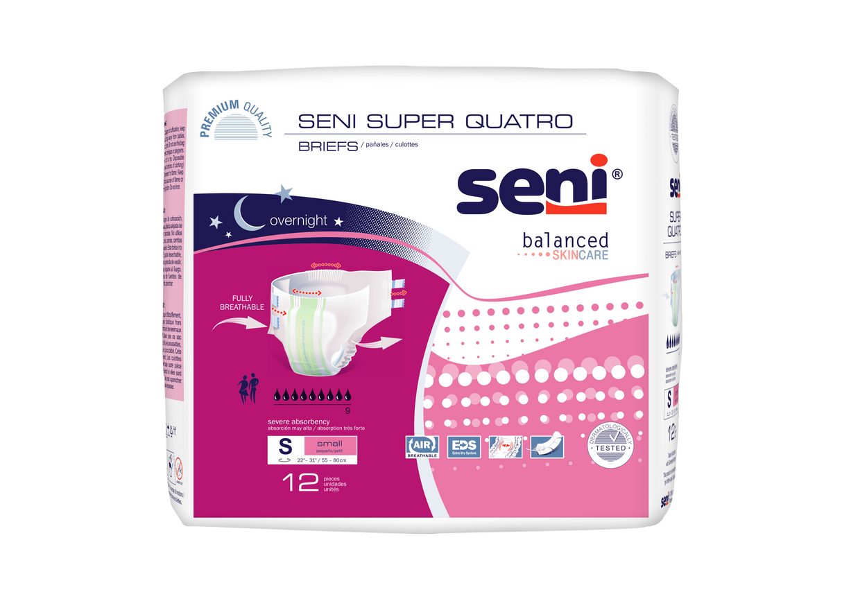 Seni Super Quatro Briefs, Small - 22" - 31"