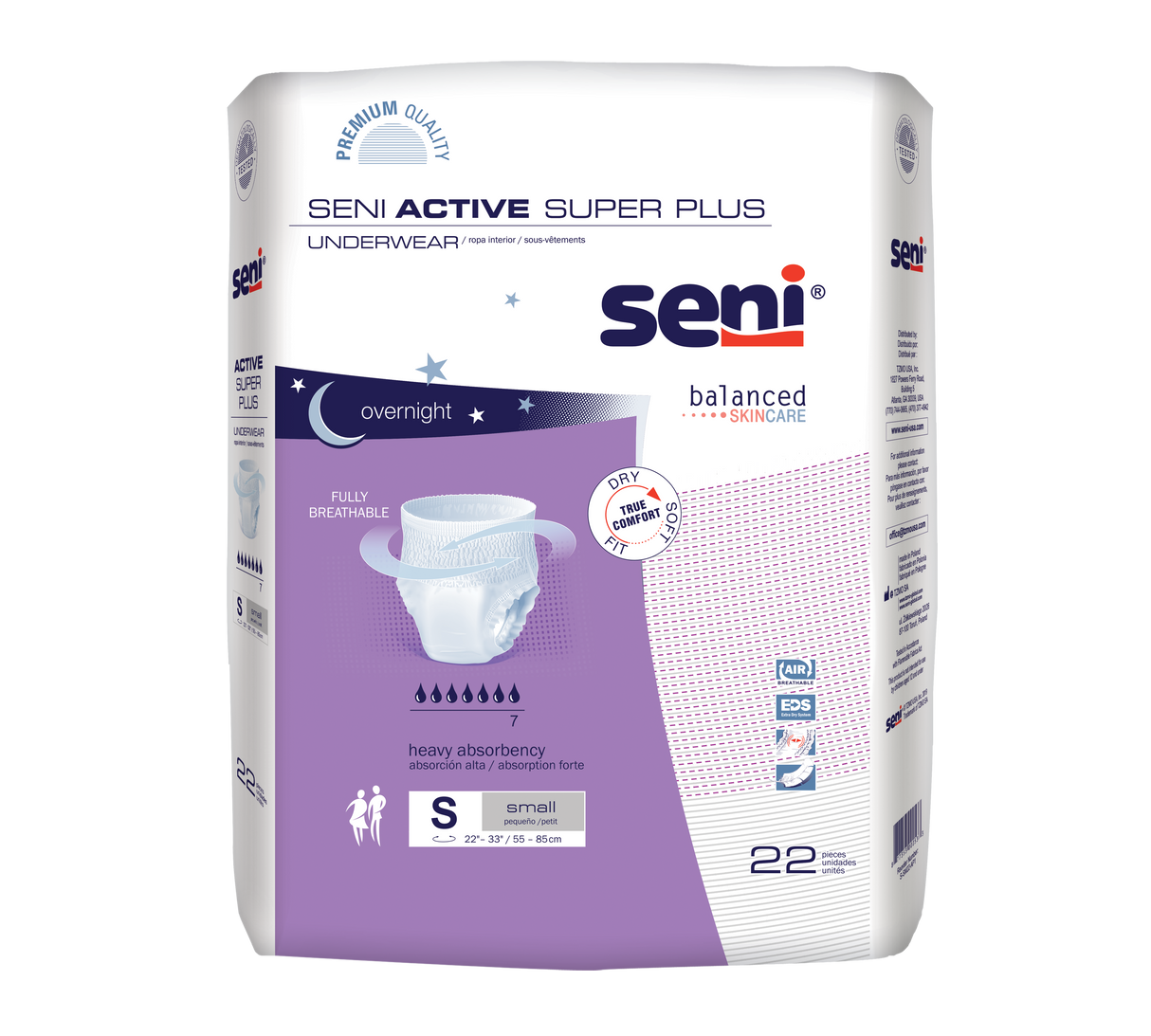 Seni Active Super Plus Pull-on Underwear, Small, 22 Count - 22" -33"