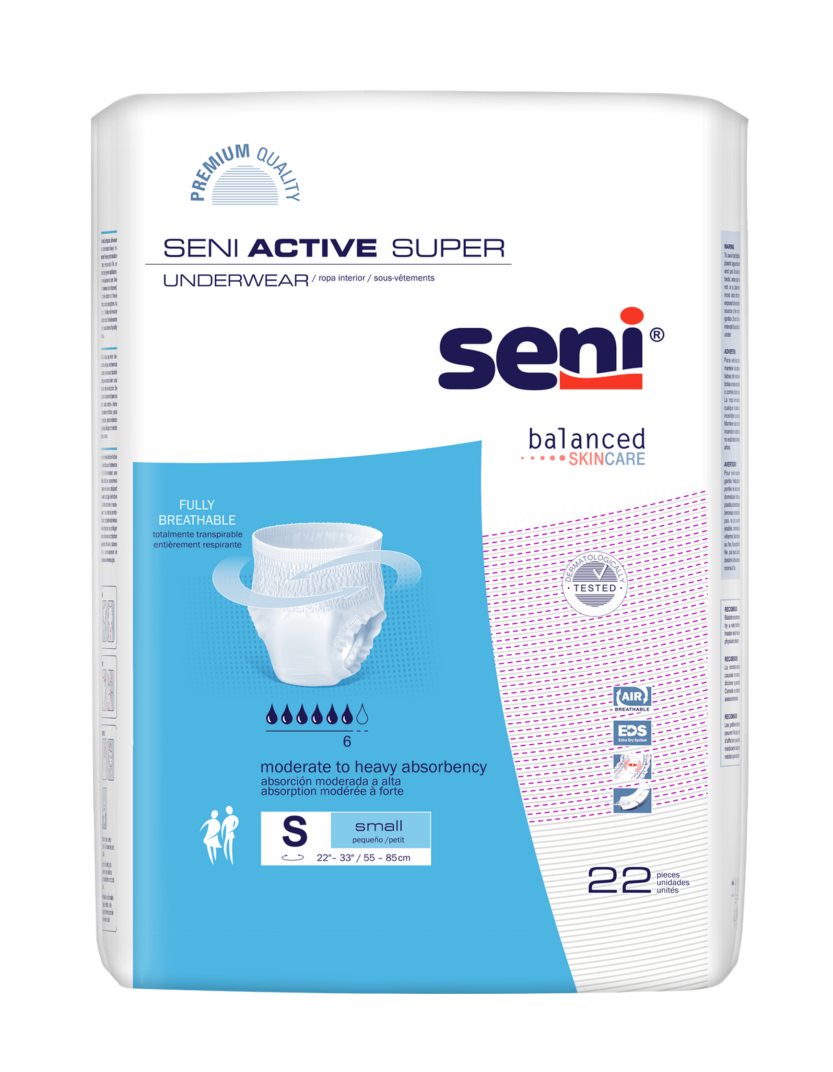 Seni Active Super Pull-on Underwear, Small - 22" - 33"