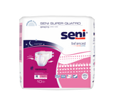 Unisex Adult Incontinence Brief Seni® Super Quatro Regular Disposable Heavy Absorbency- 40"-50"